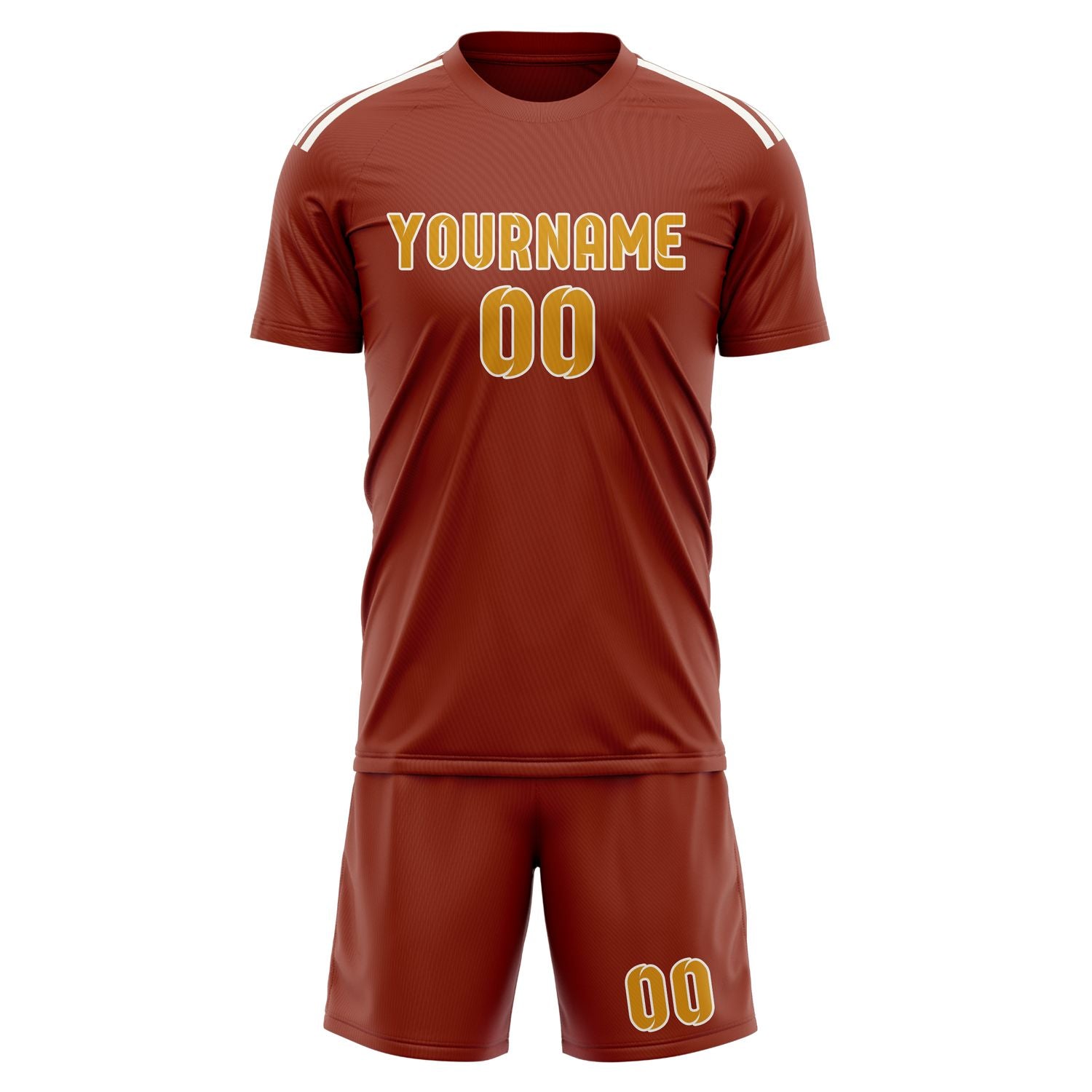 Custom Coral Red Yellow Soccer Set