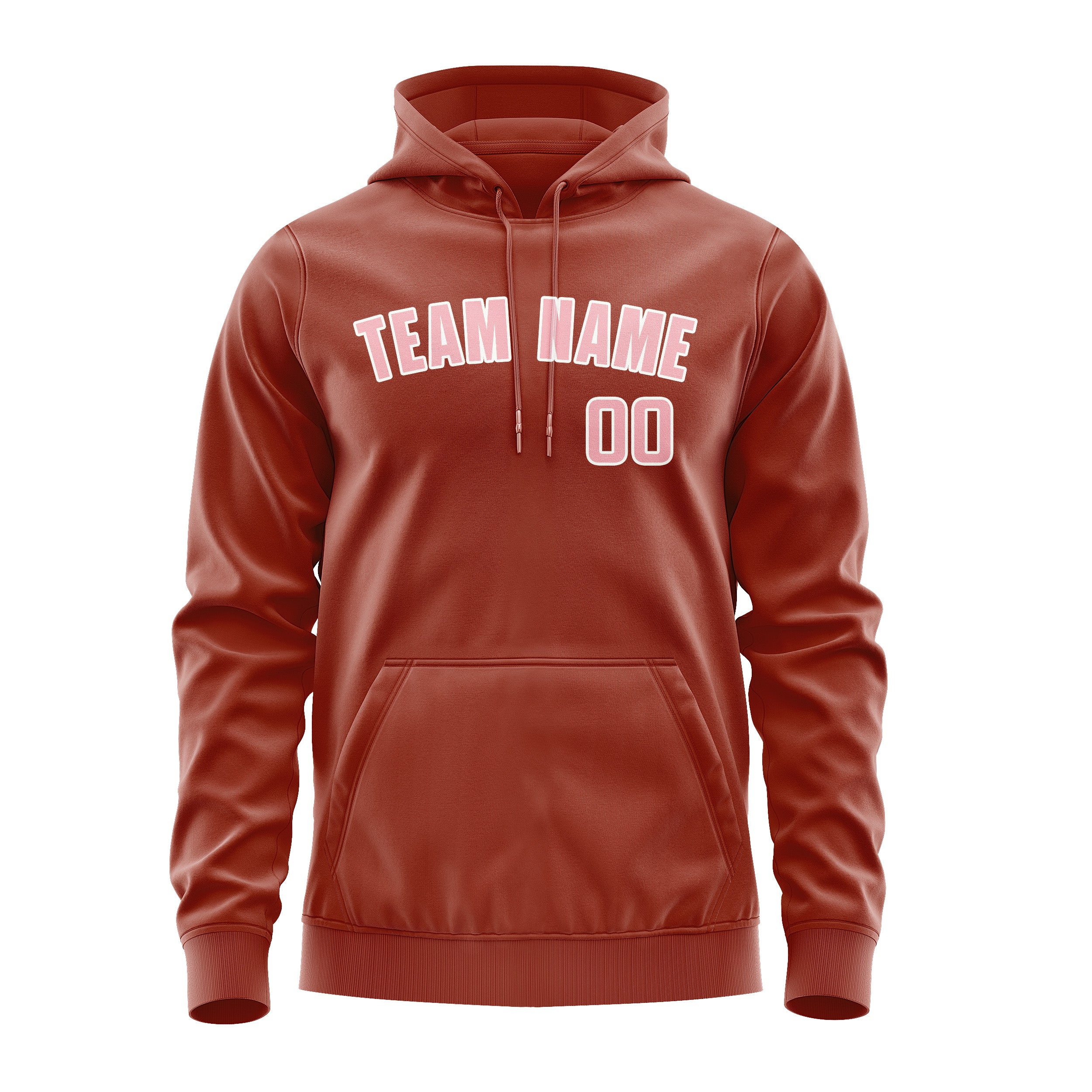 Custom Coral Red Light Pink Hoodie