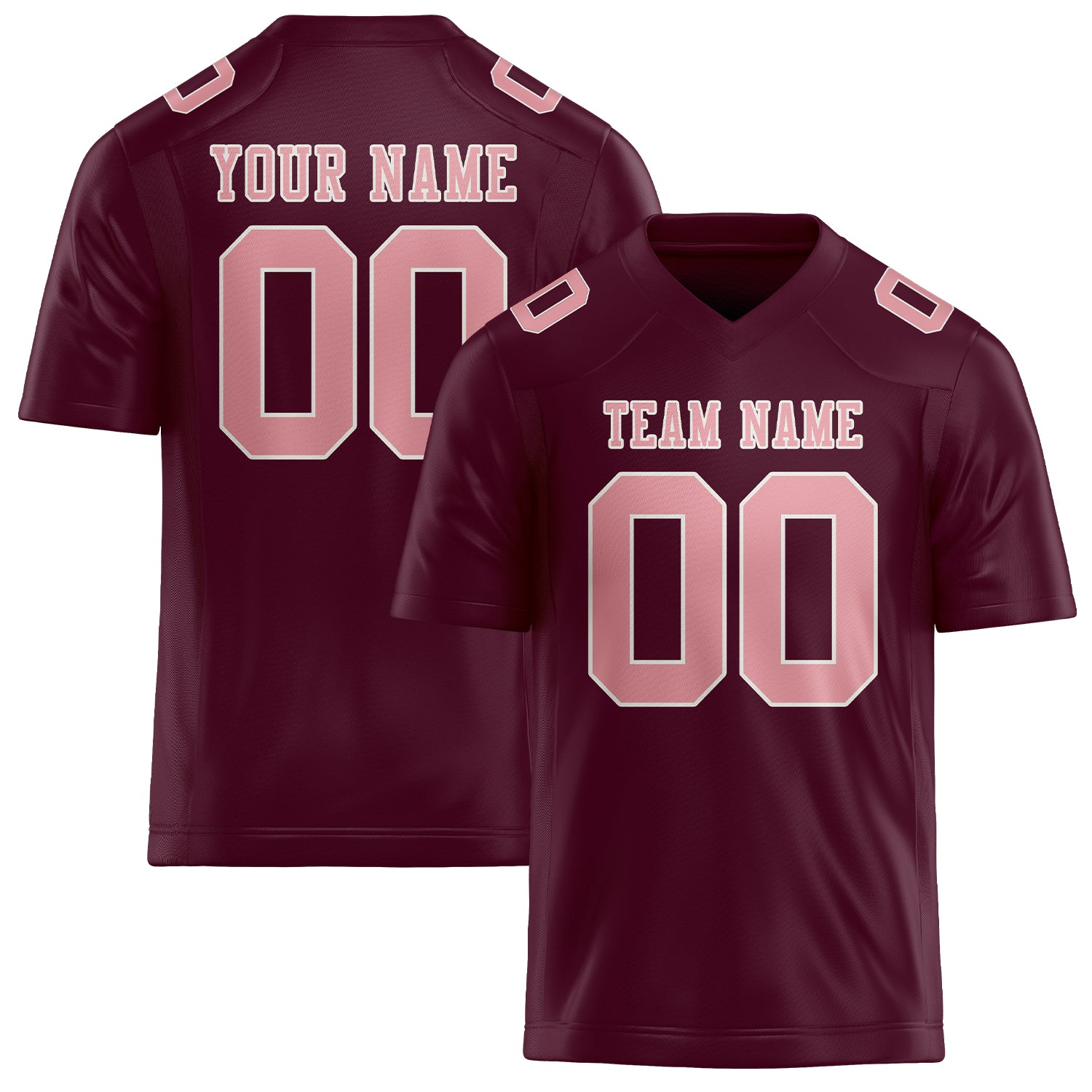 Custom Coral Red Light Pink Football Jersey