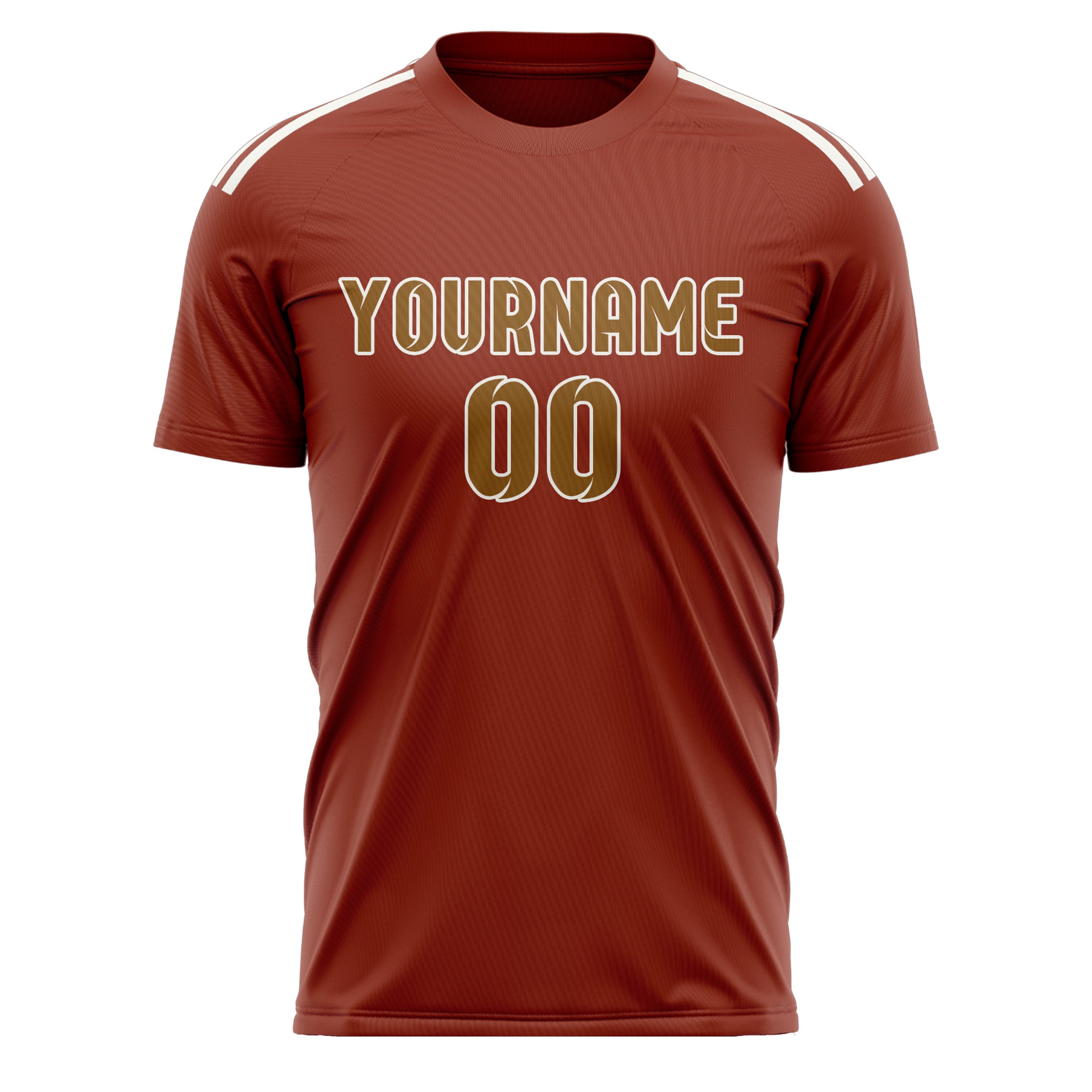 Custom Coral Red Khaki Soccer Jersey