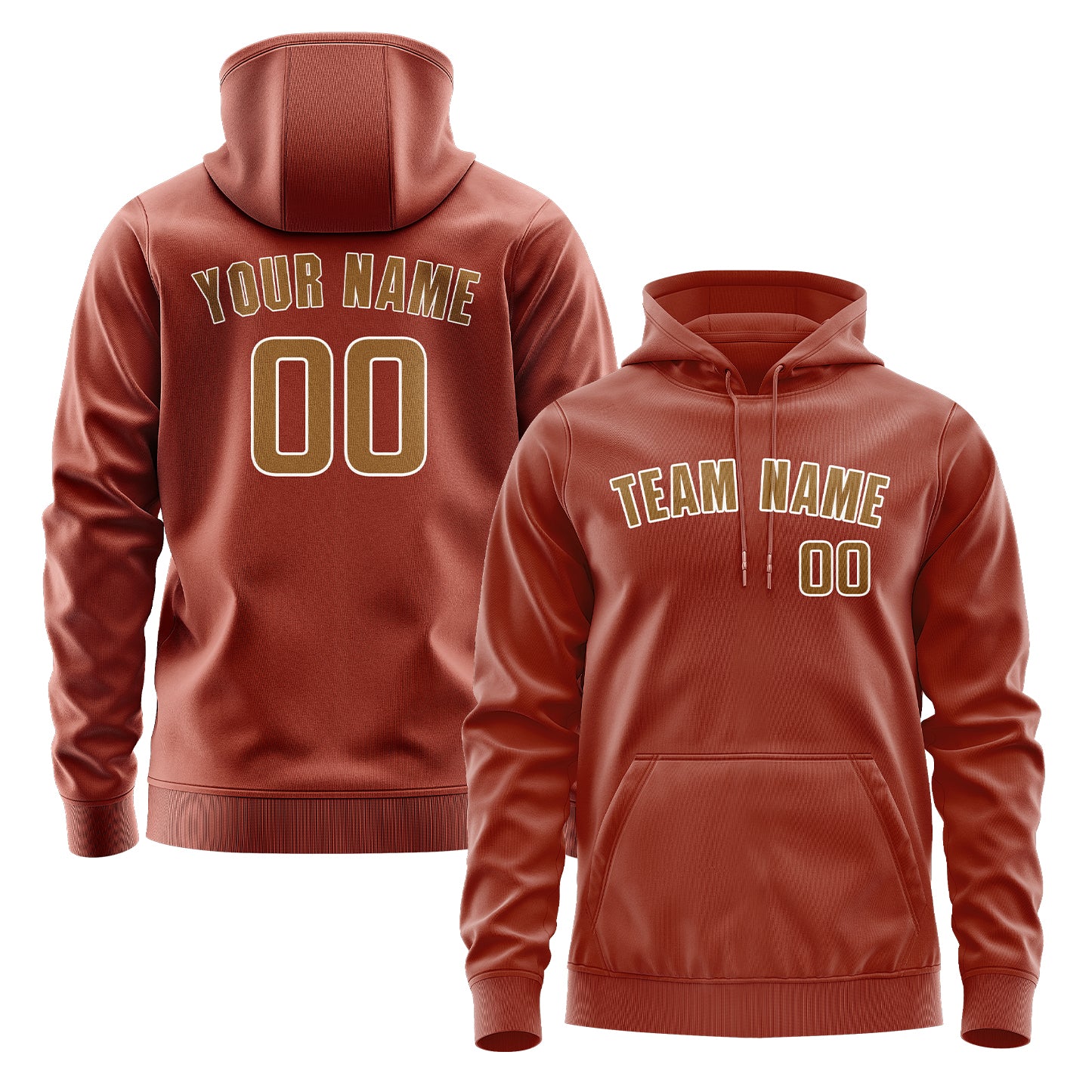 Custom Coral Red Khaki Hoodie