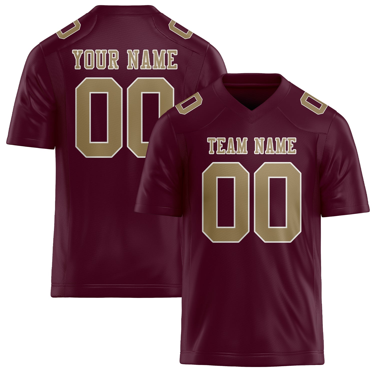 Custom Coral Red Light Khaki Football Jersey