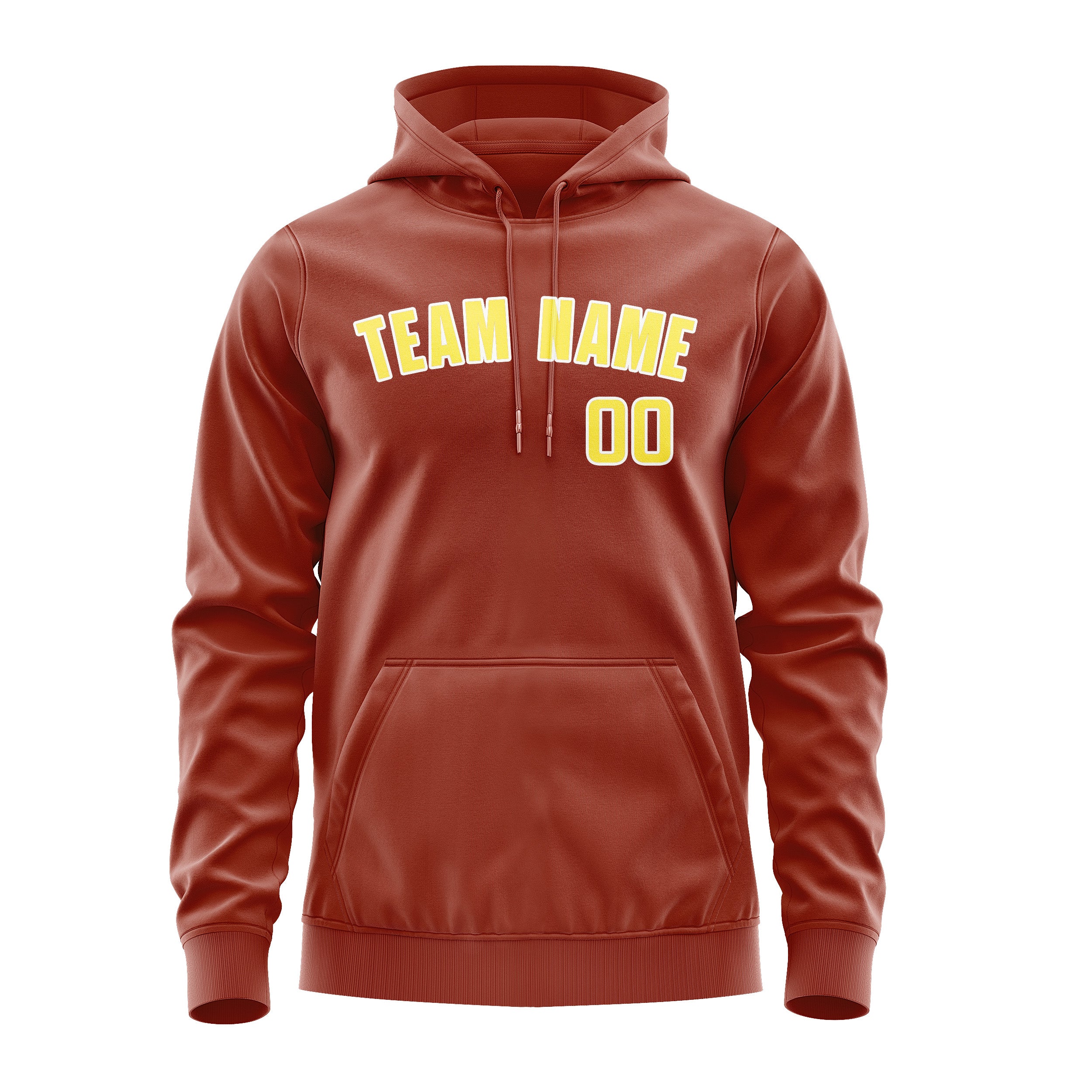 Custom Coral Red Light Yellow Hoodie