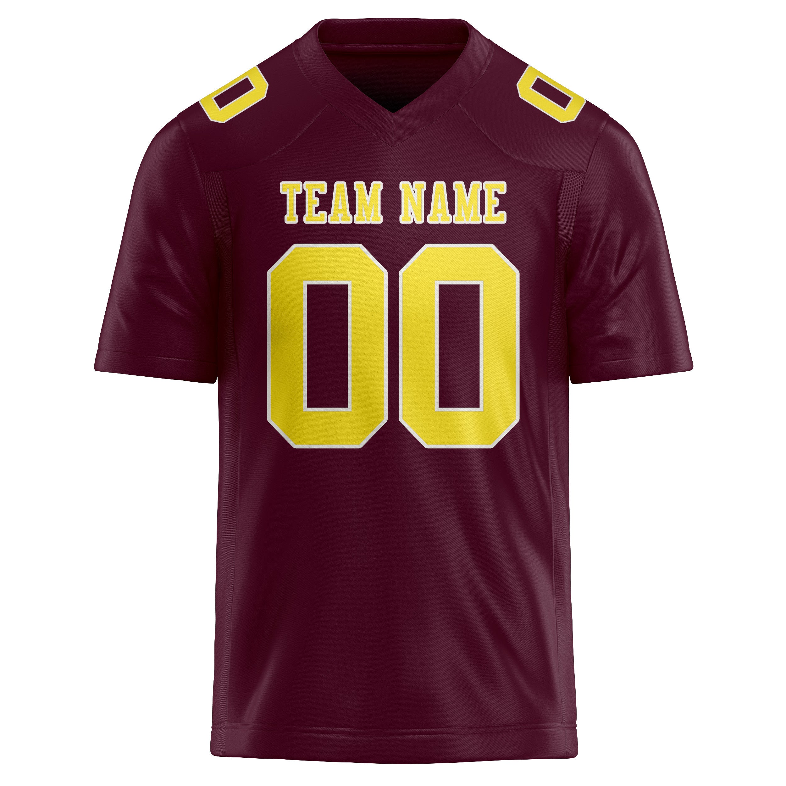 Custom Coral Red Light Yellow Football Jersey