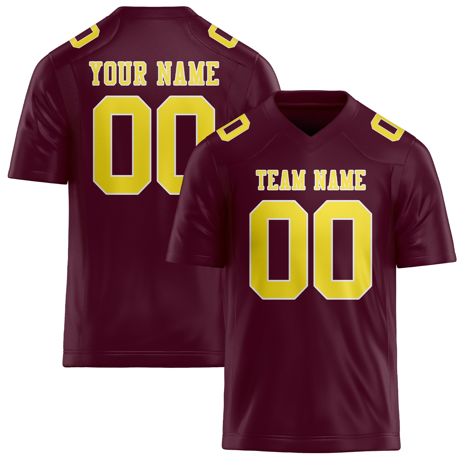 Custom Coral Red Light Yellow Football Jersey