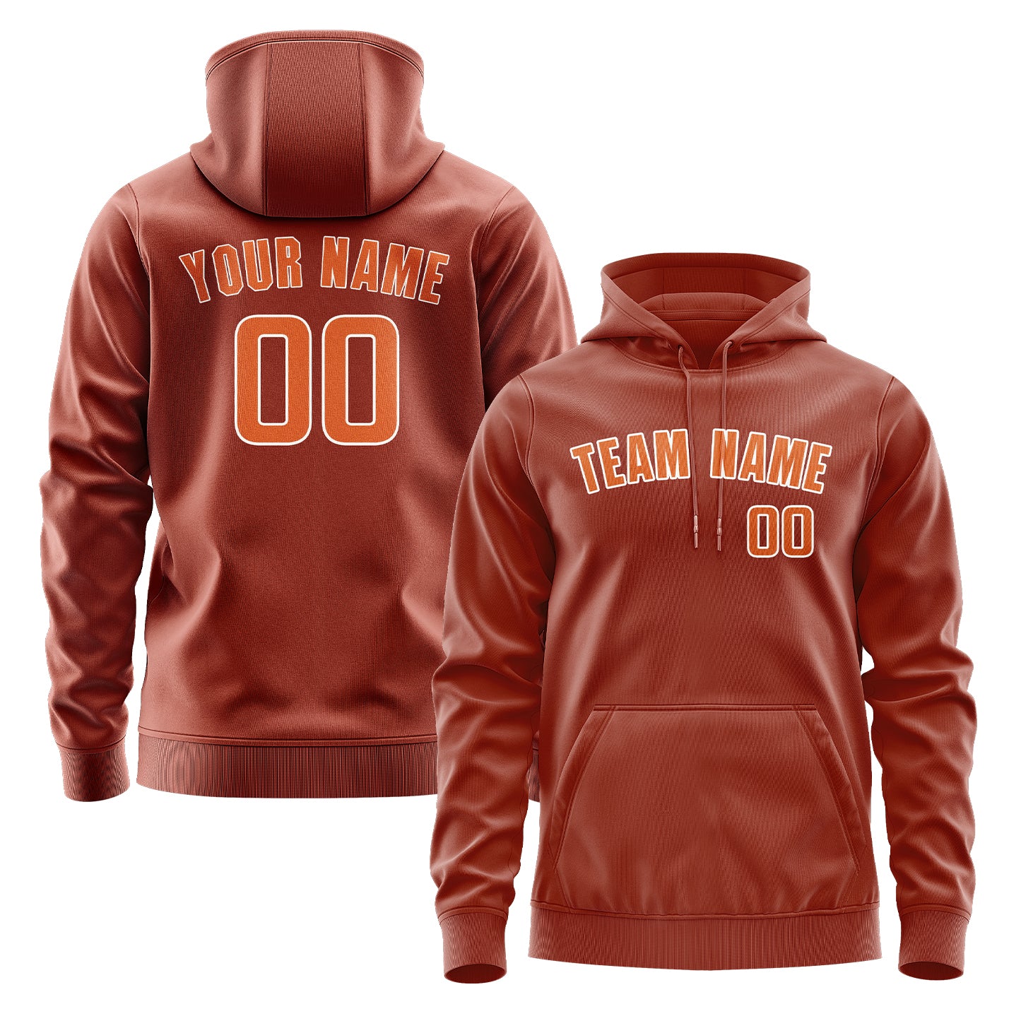 Custom Coral Red Orange Hoodie