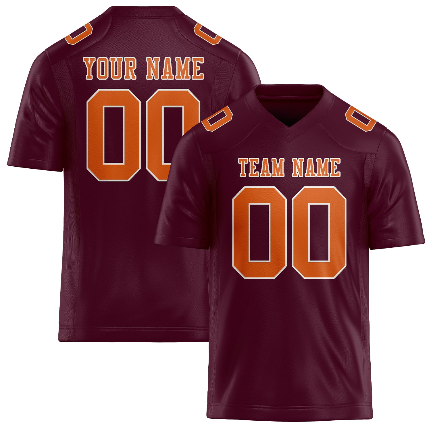 Custom Coral Red Orange Football Jersey