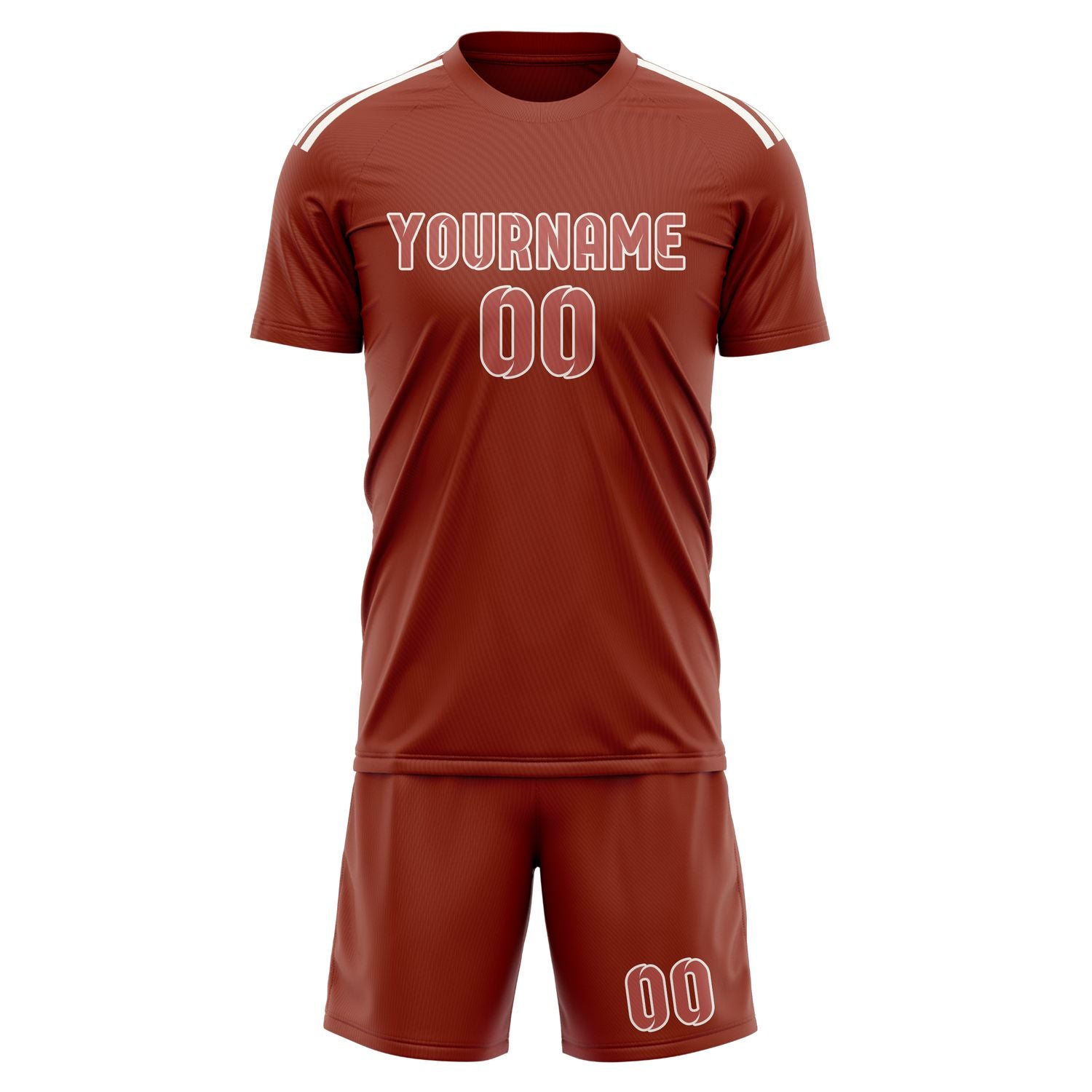 Custom Coral Red Copper Rose Soccer Set