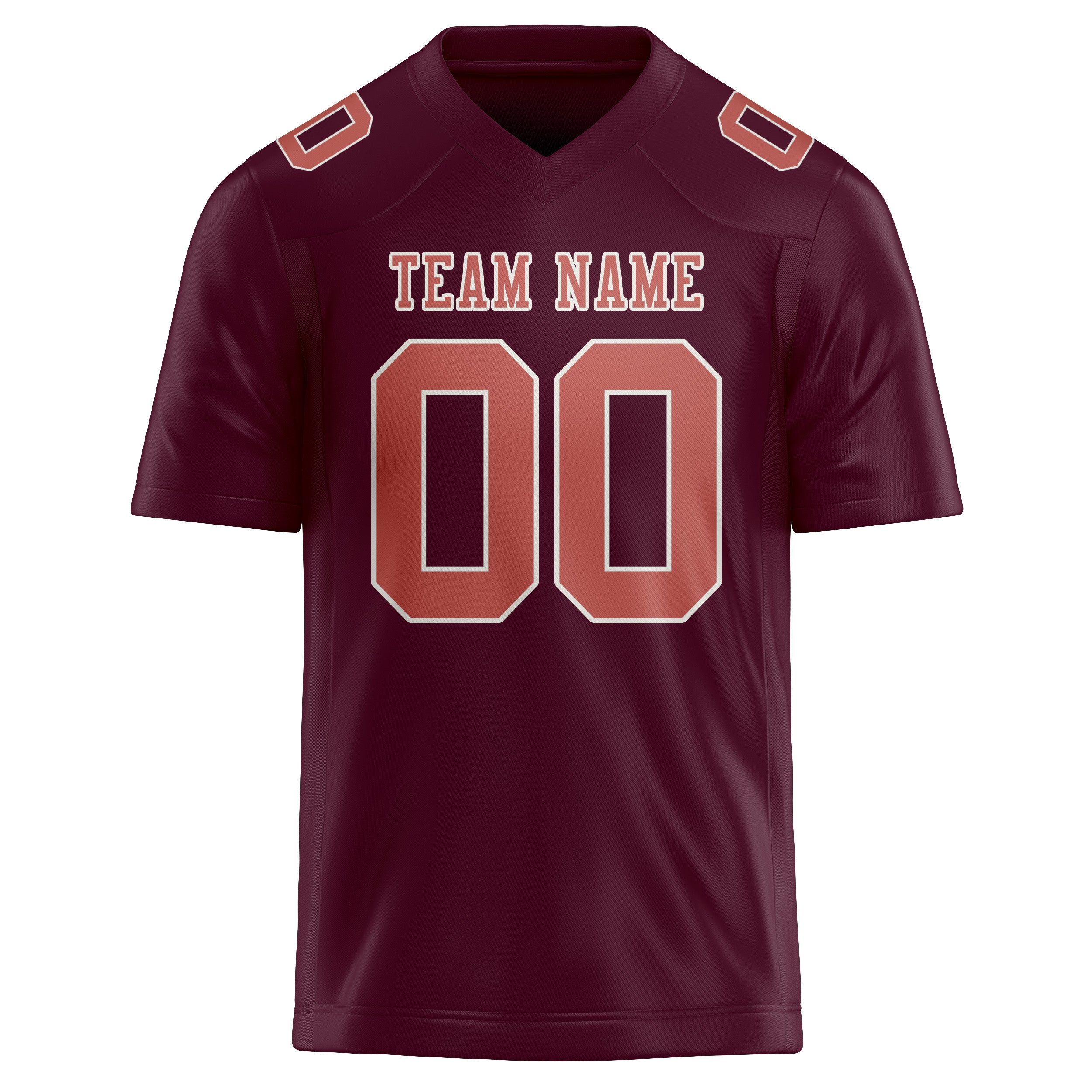 Custom Coral Red Copper Rose Football Jersey