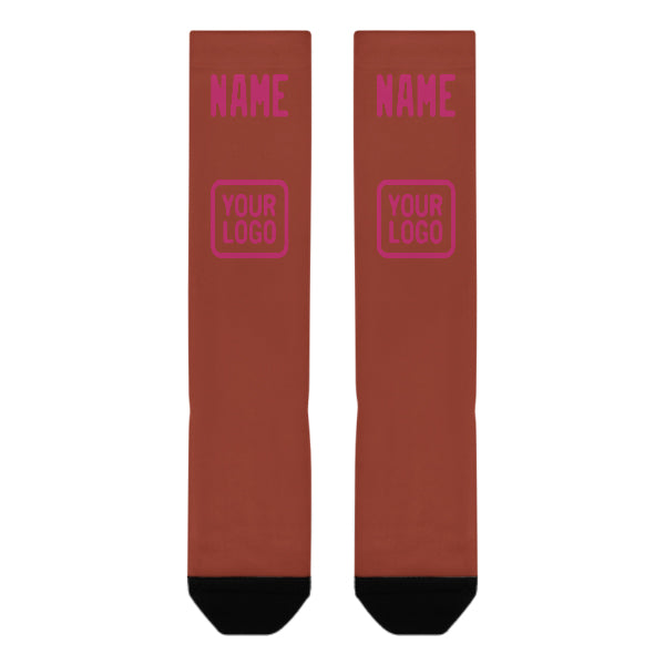 Custom Coral Red Pink Knee-High Sock