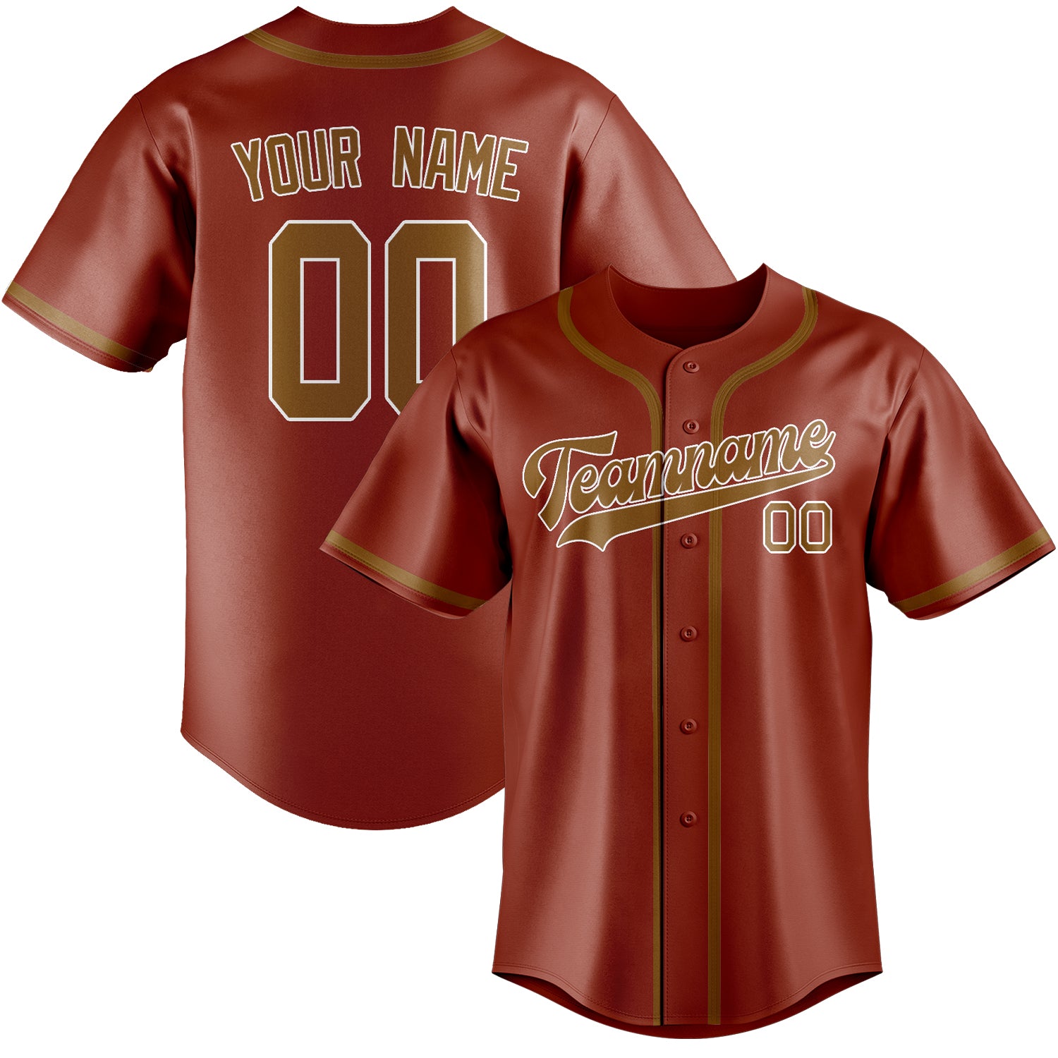 Custom Coral Red Khaki Baseball Jersey