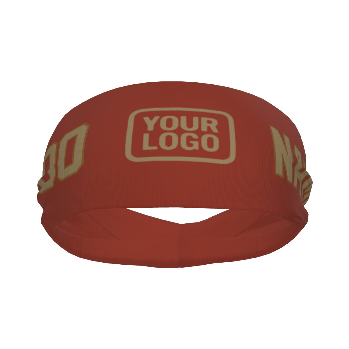 Custom Coral Red Light Khaki Sports headband
