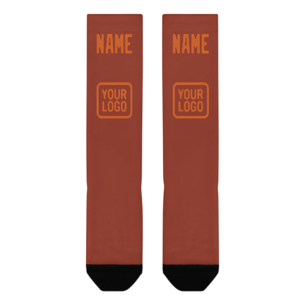 Custom Coral Red Orange Knee-High Sock