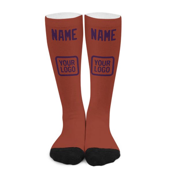 Custom Coral Red Purple Knee-High Sock
