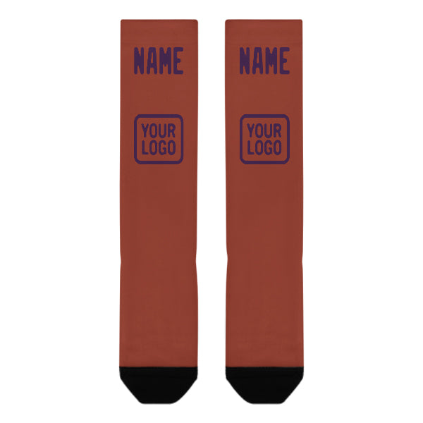 Custom Coral Red Purple Knee-High Sock