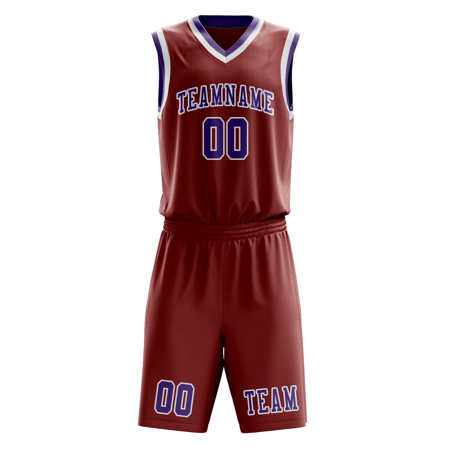 Custom Coral Red Light Purple Basketball Set
