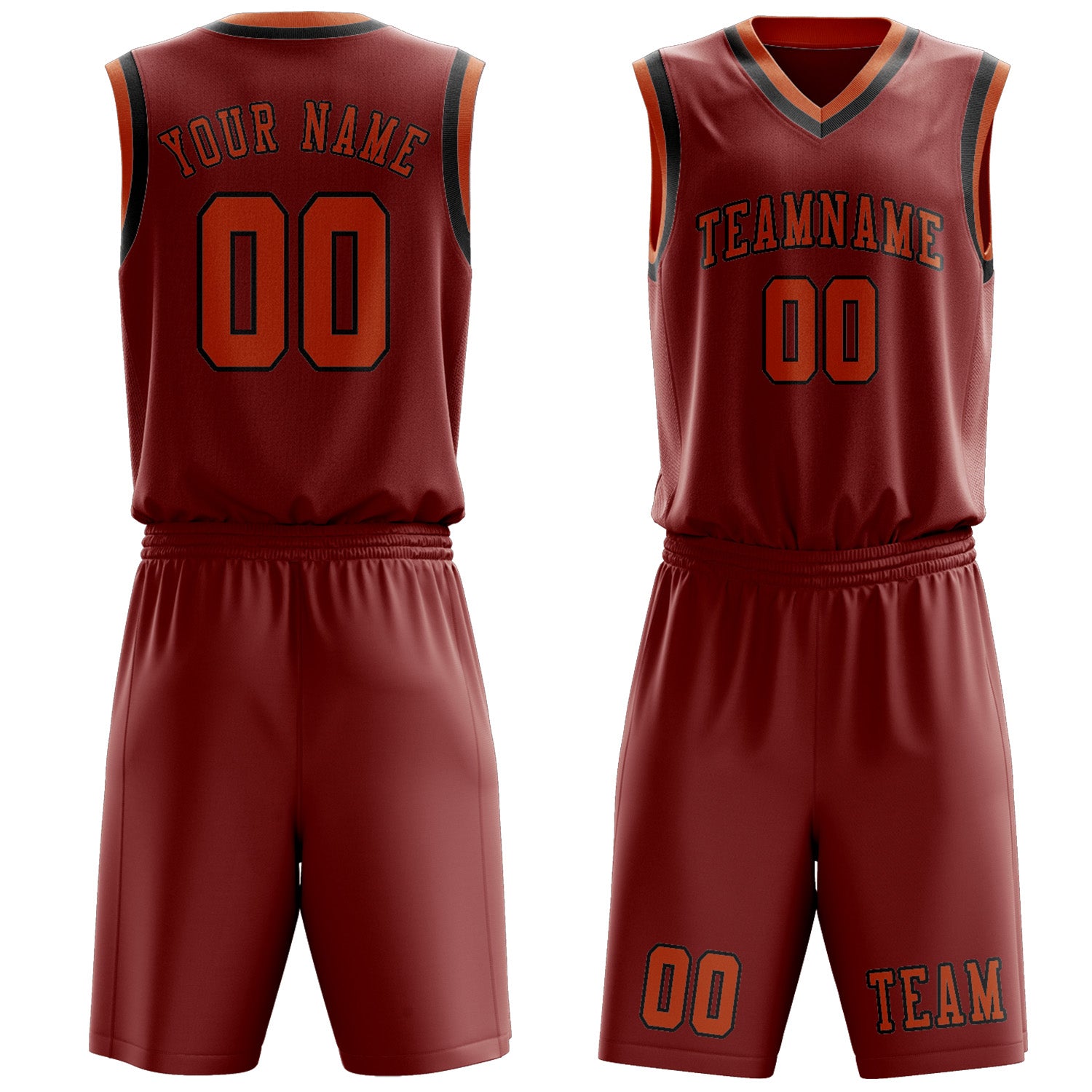 Custom Coral Red Orange Basketball Set