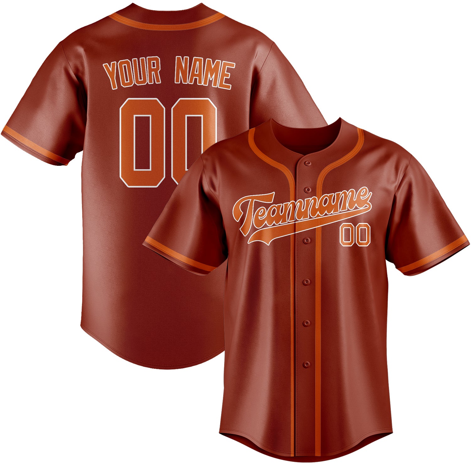 Custom Coral Red Orange Baseball Jersey