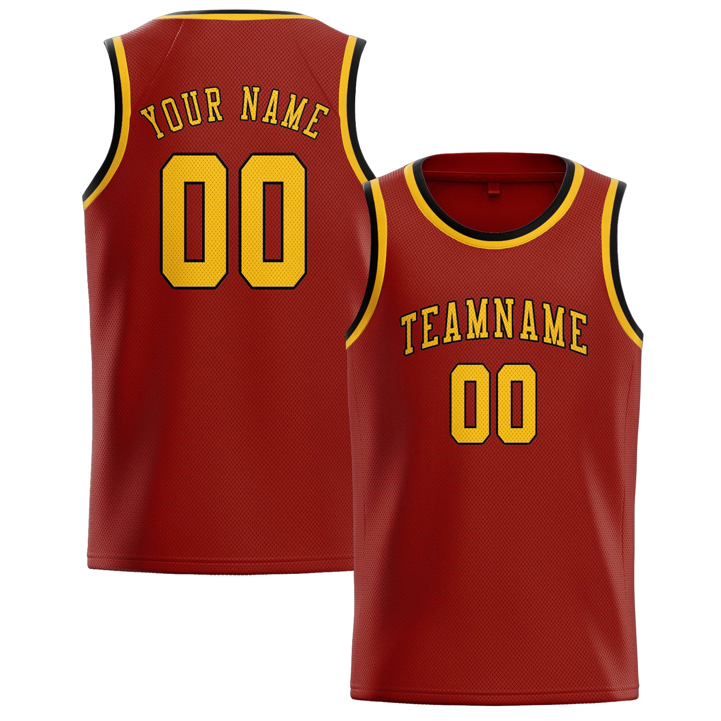 Custom Coral Red Gold Basketball Jersey