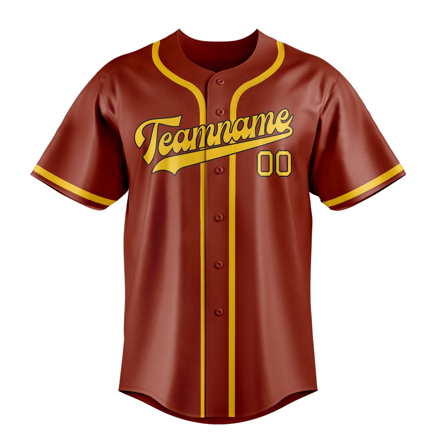 Custom Coral Red Gold Baseball Jersey