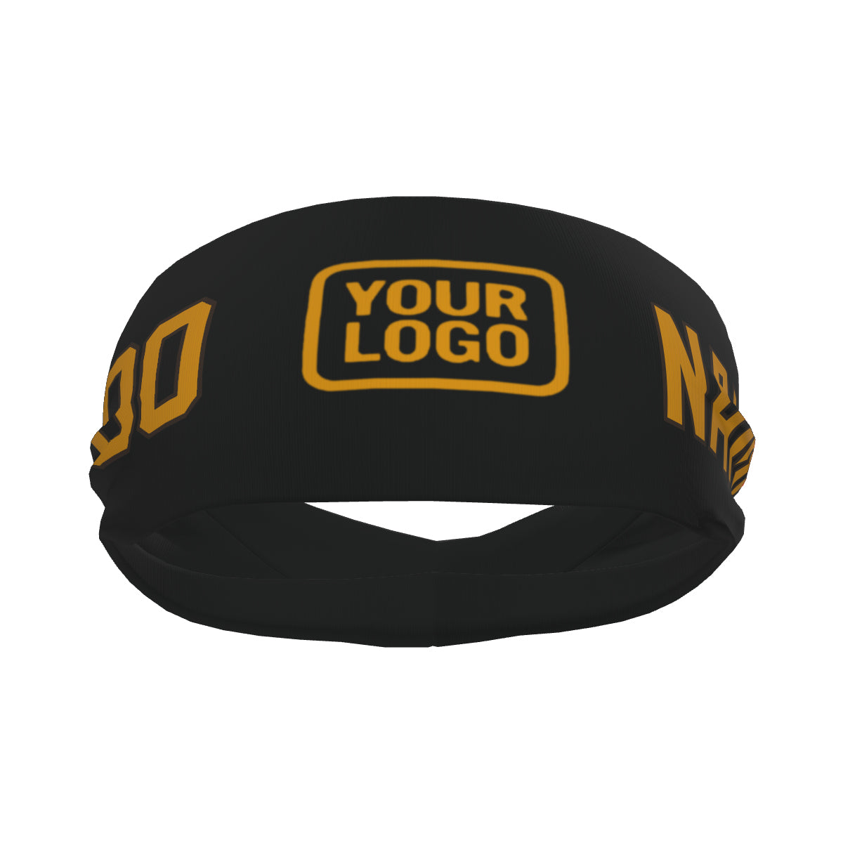 Custom Black Yellow Sports headband