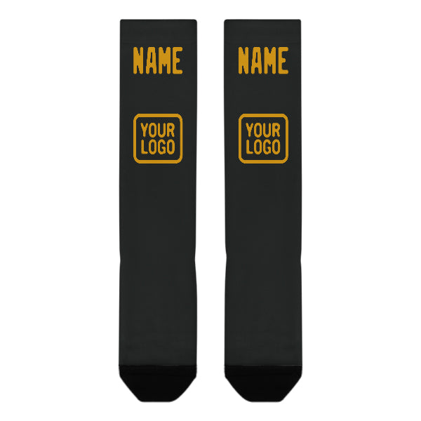 Custom Black Yellow Knee-High Sock
