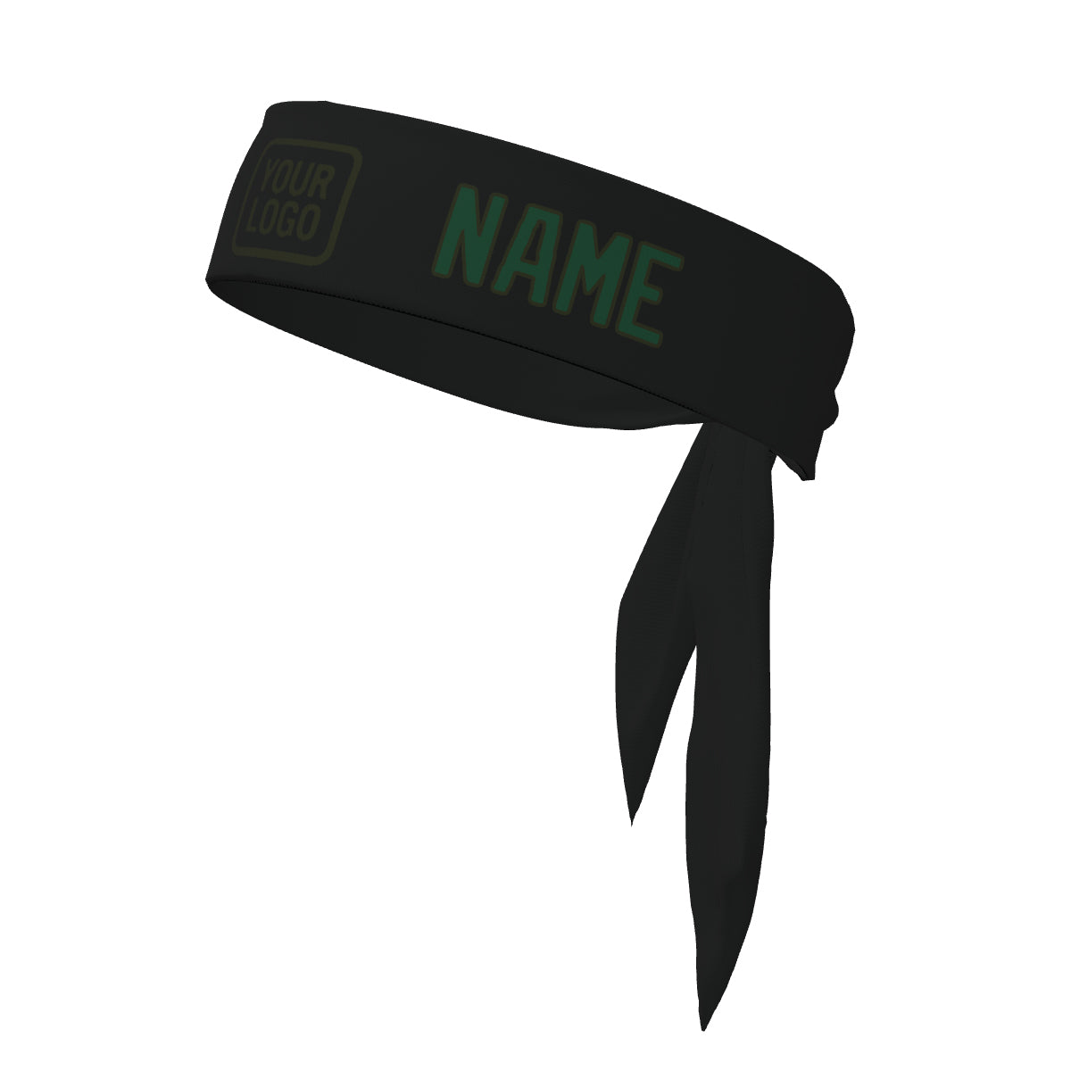 Custom Black Green Headband
