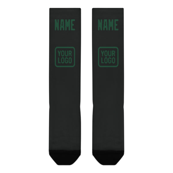 Custom Black Green Knee-High Sock