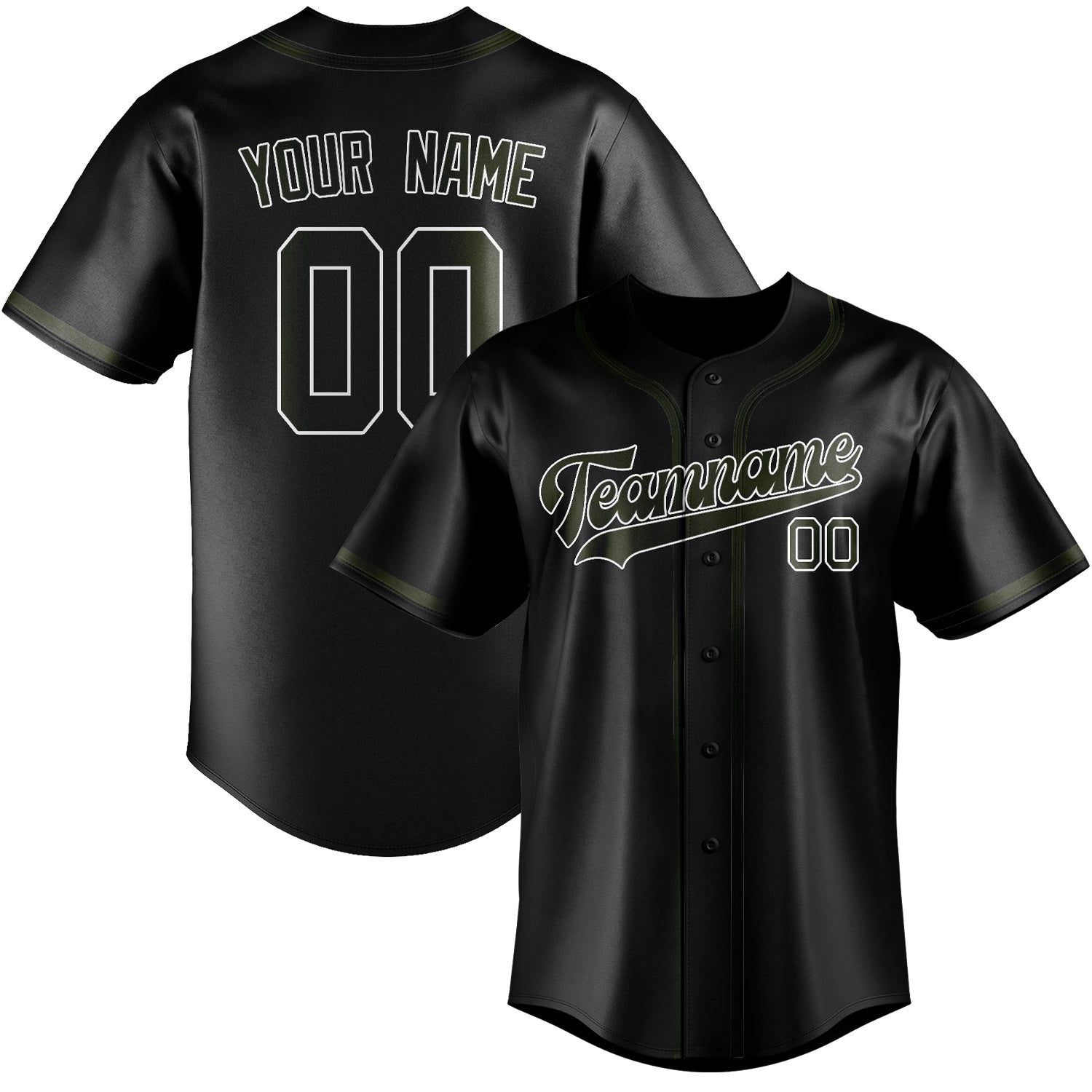 Custom Black Olive Baseball Jersey