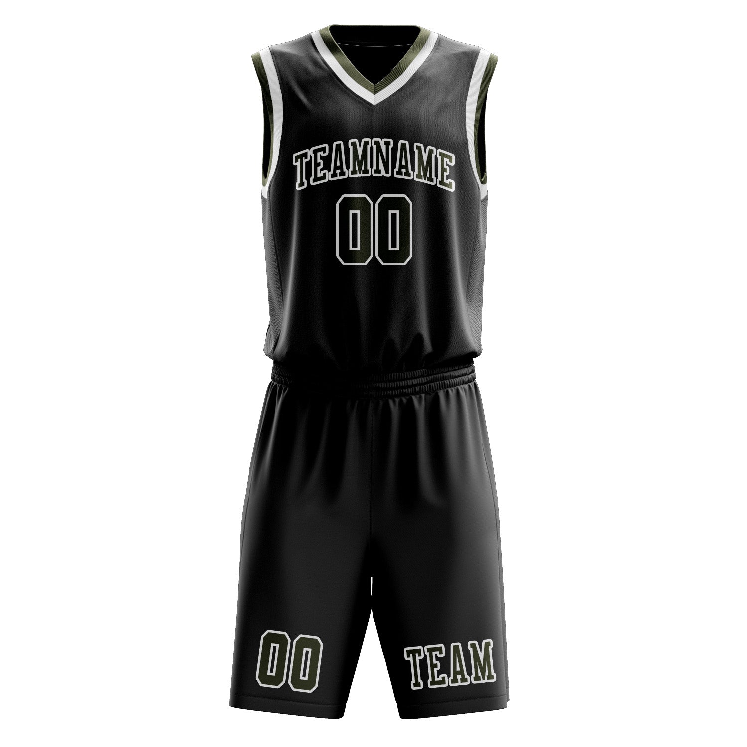 Custom Black Olive Basketball Set
