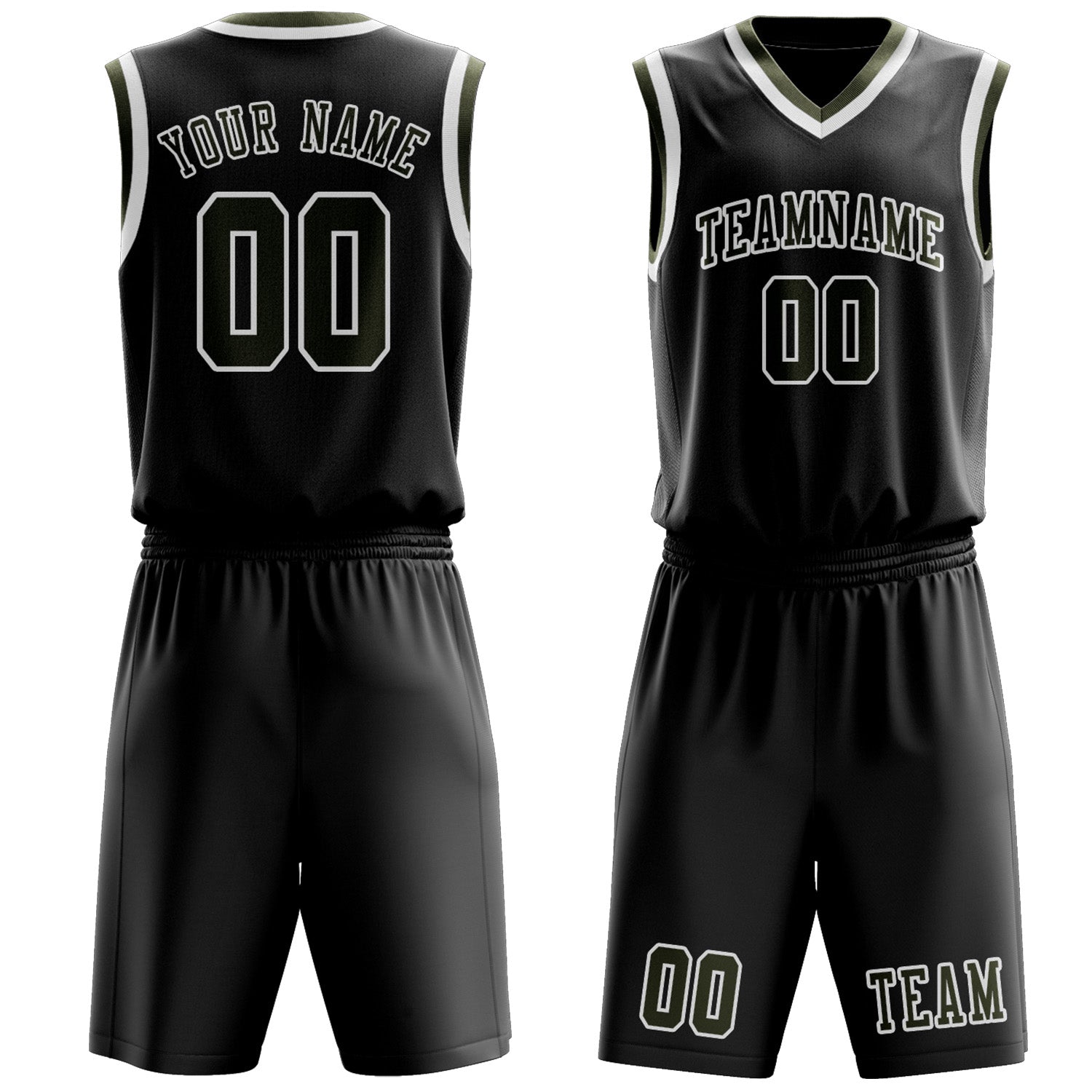 Custom Black Olive Basketball Set