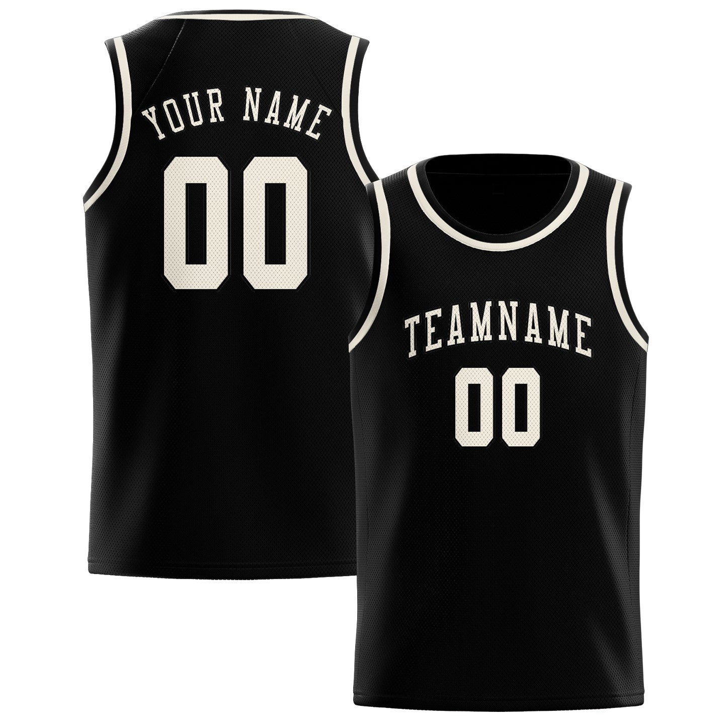 Custom Black Cream Basketball Jersey