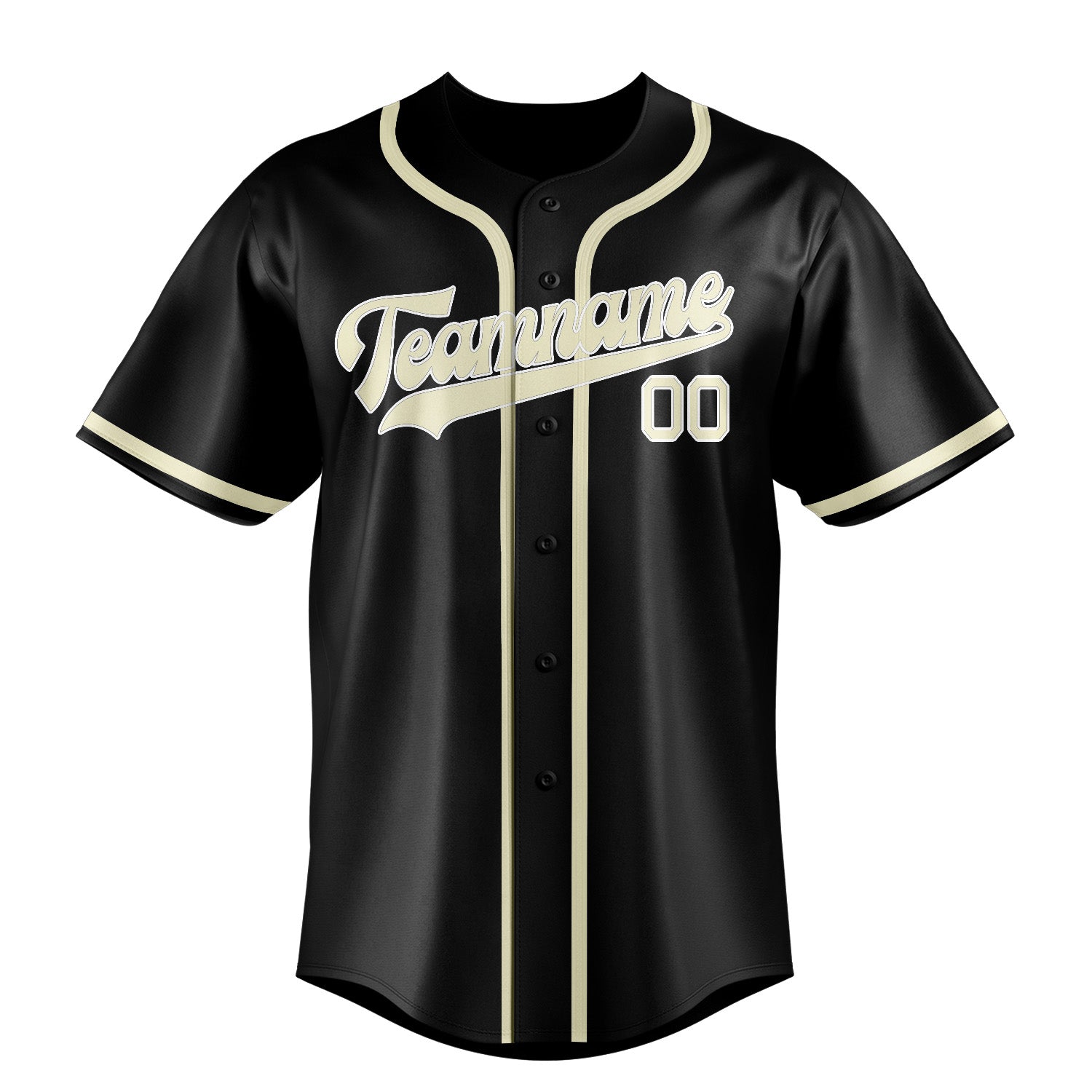 Custom Black Cream Baseball Jersey