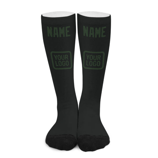 Custom Black Dark Green Knee-High Sock