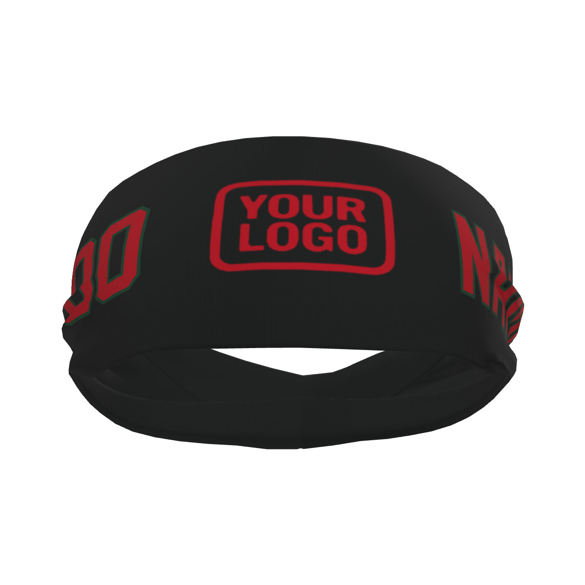 Custom Black Red Sports headband