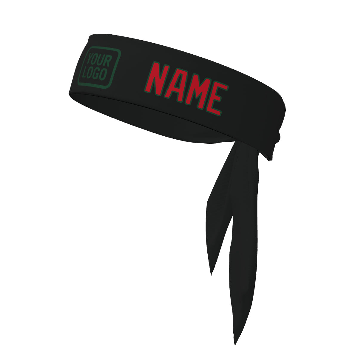 Custom Black Red Headband
