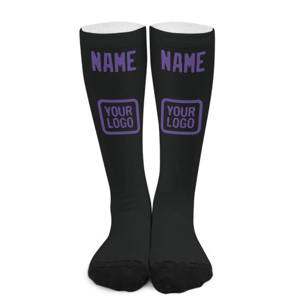 Custom Black Light Purple Knee-High Sock