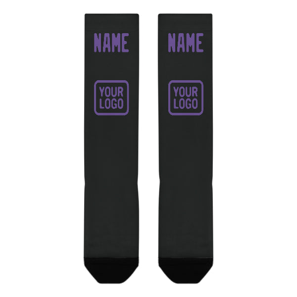 Custom Black Light Purple Knee-High Sock