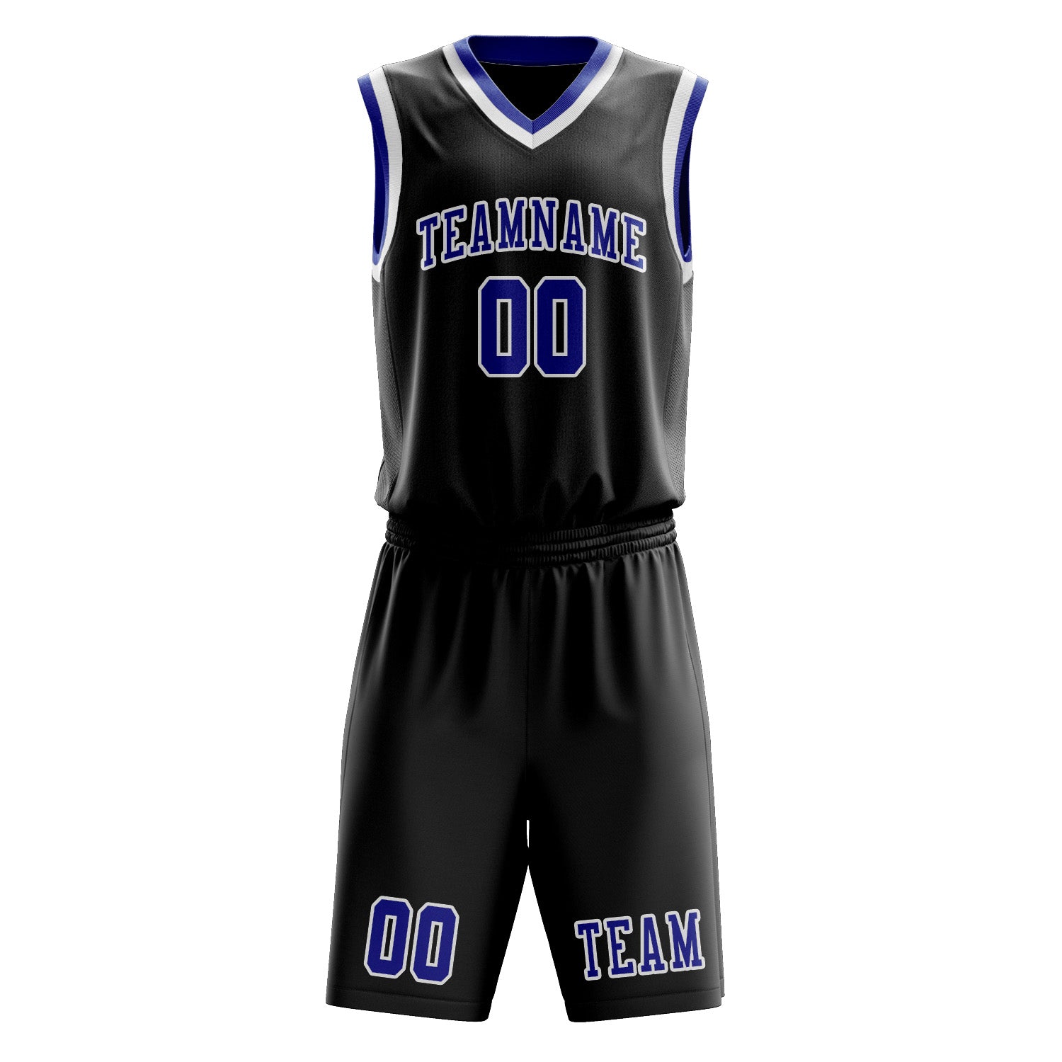Custom Black Sky Blue Basketball Set