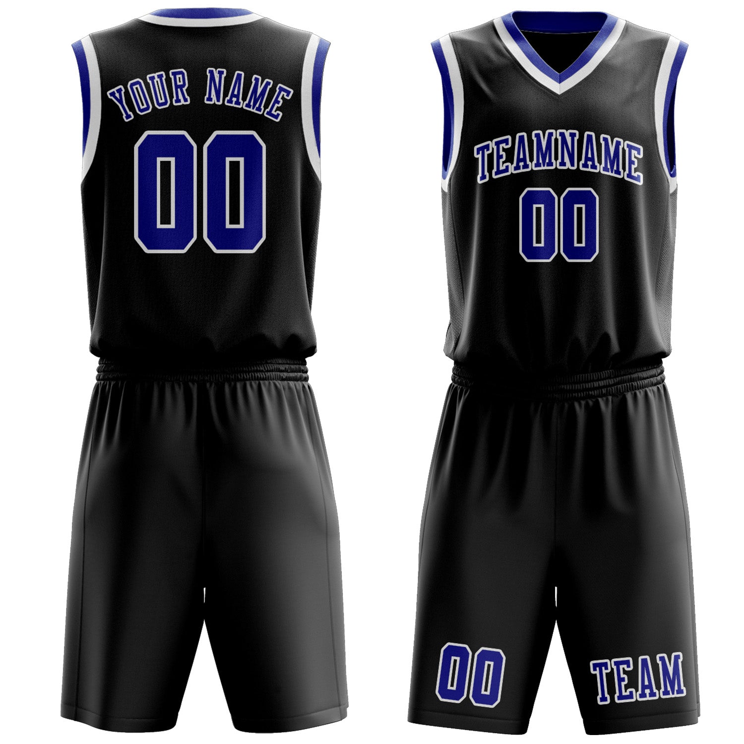 Custom Black Sky Blue Basketball Set