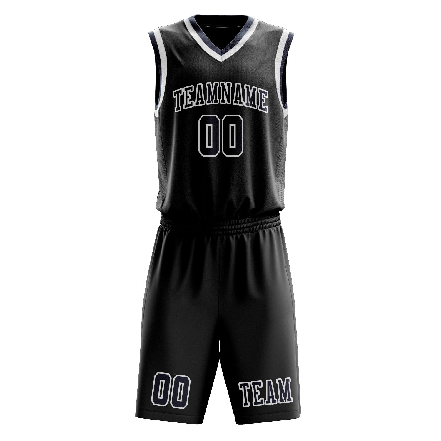 Custom Black Blue Basketball Set