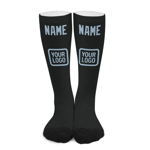Custom Black Light Blue Knee-High Sock