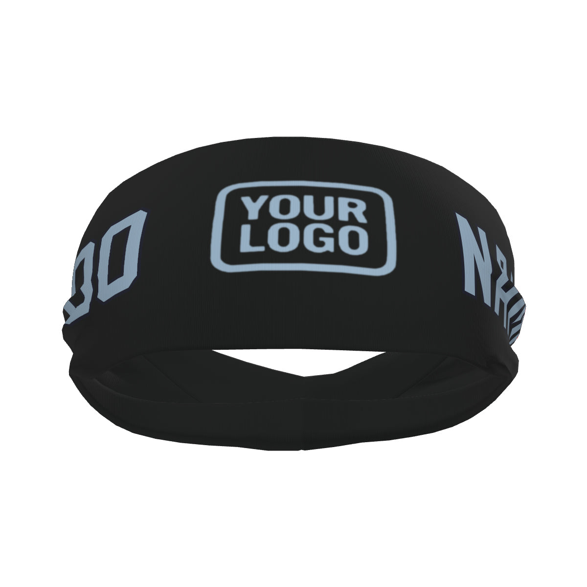 Custom Black Light Blue Sports headband