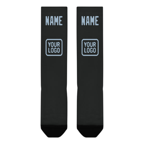 Custom Black Light Blue Knee-High Sock
