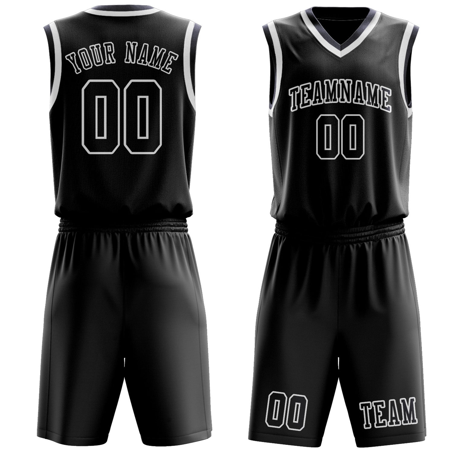 Custom Black Navy Basketball Set