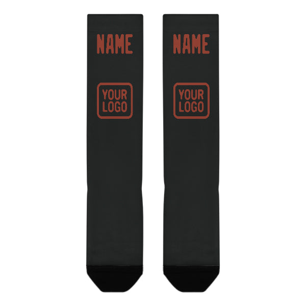 Custom Black Coral Red Knee-High Sock