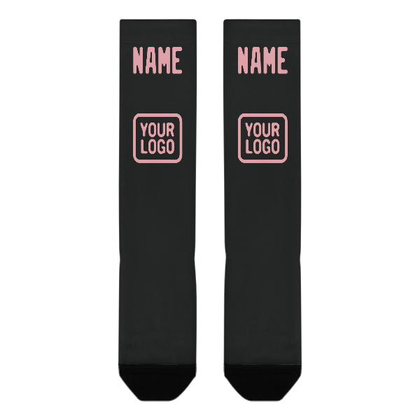 Custom Black Light Pink Knee-High Sock