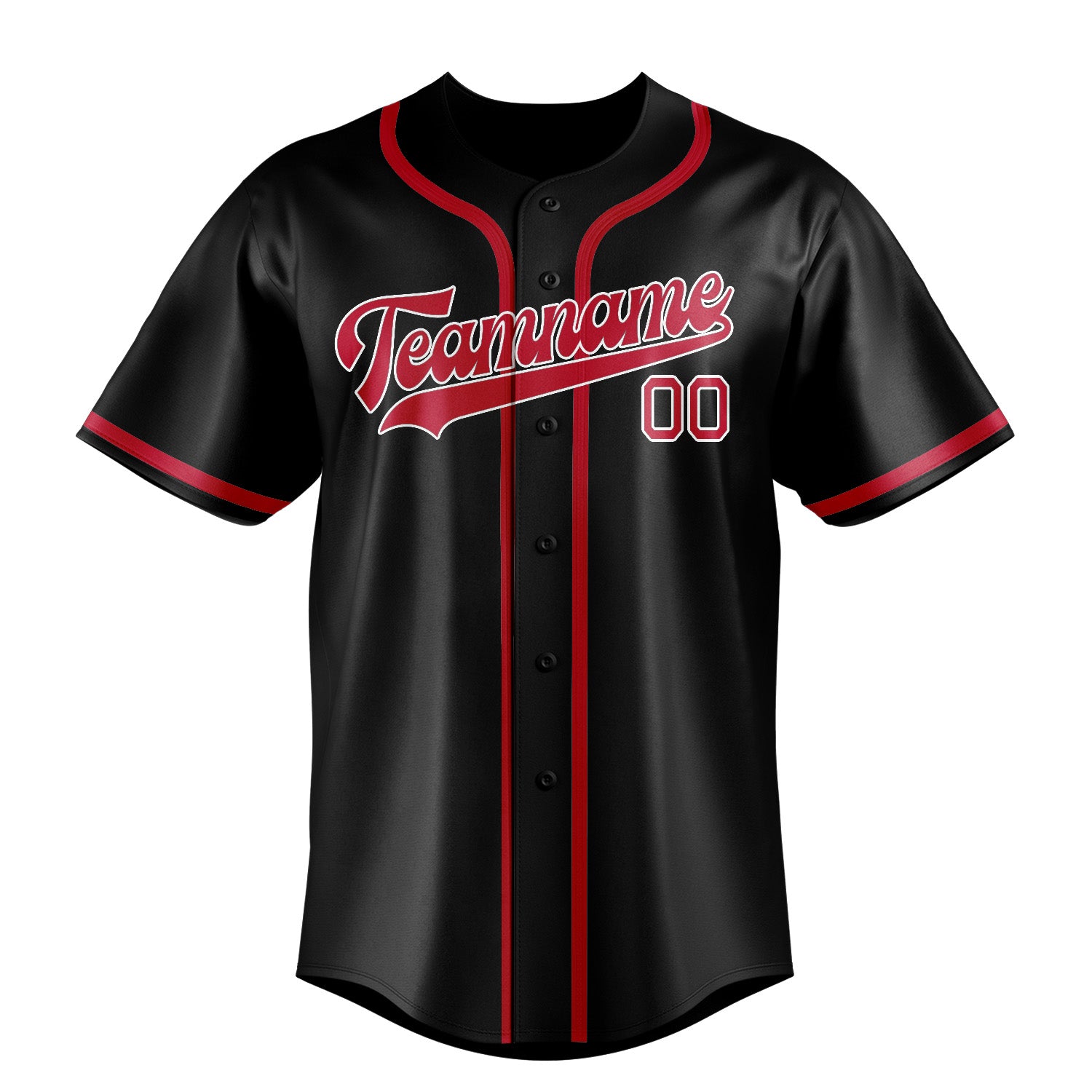 Custom Black Red Baseball Jersey