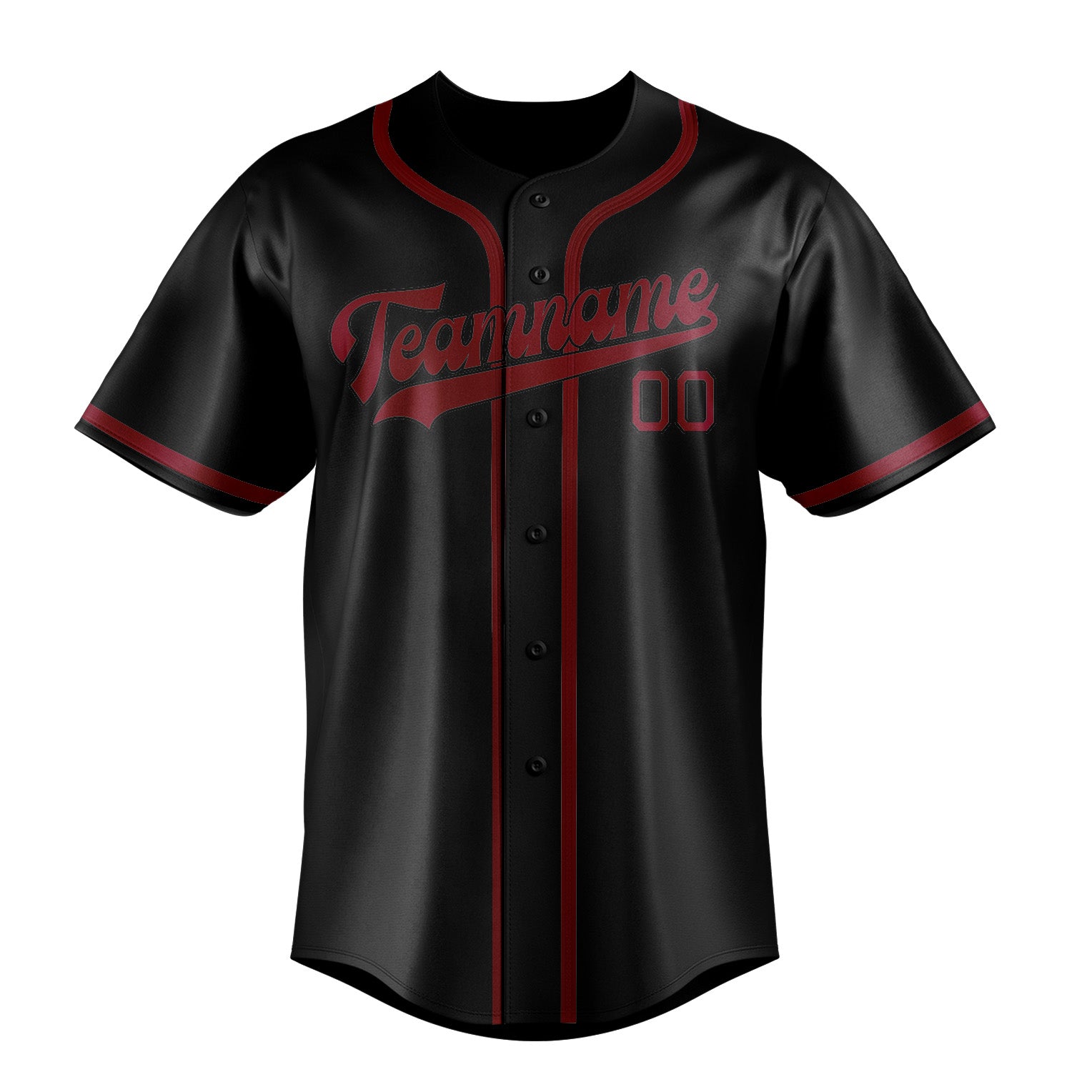 Custom Black Crimson Red Baseball Jersey