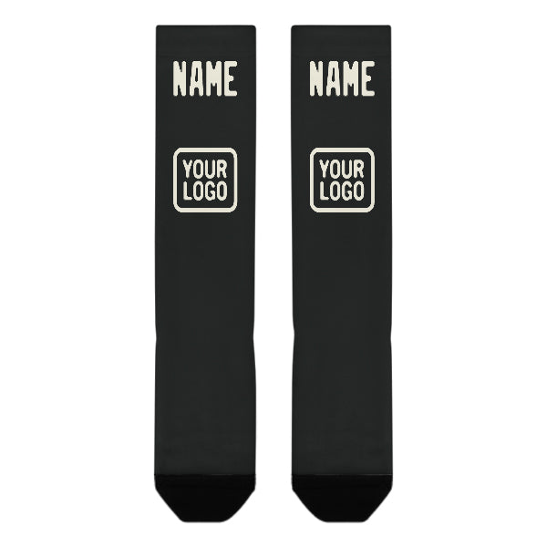 Custom Black Cream Knee-High Sock